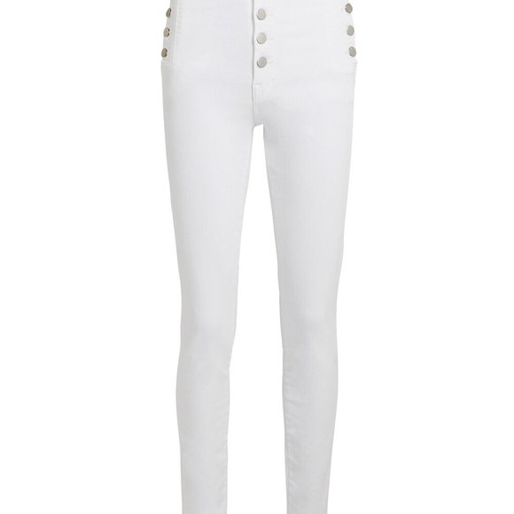 J Brand Natasha Sky High skinny jeans in white stretch denim - Picture 1 of 14